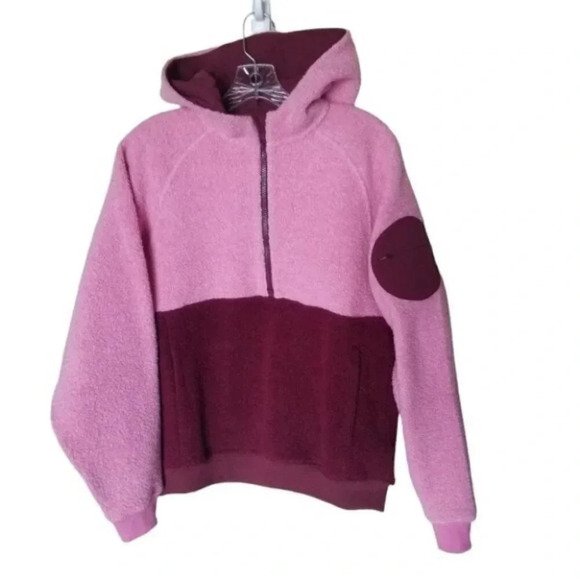 Outdoor Voices Pink Wool  Blend MegaFleece Half-Zip Hoodie S - Picture 2 of 12
